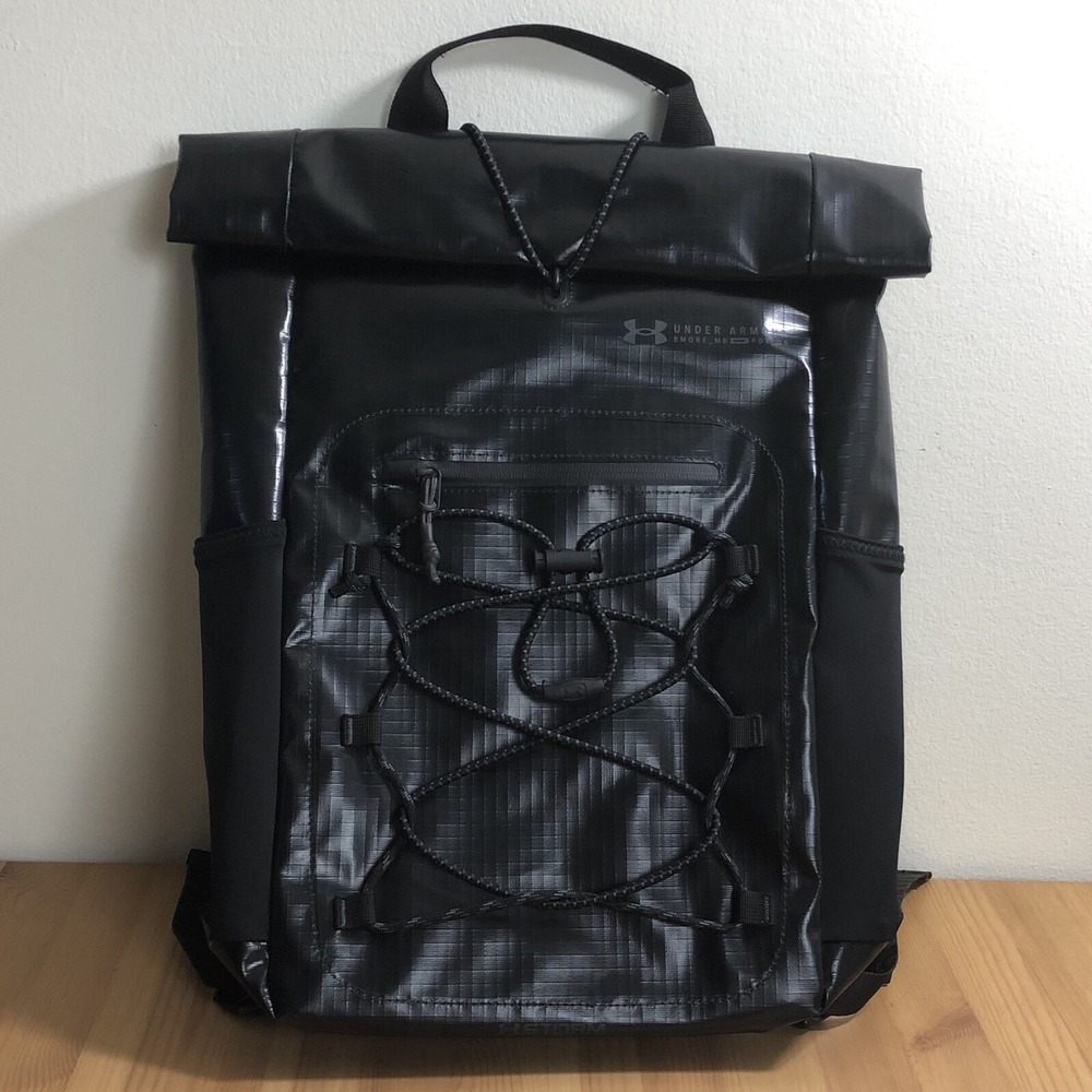 New Under Armour UA Summit Backpack Storm Waterproof Black Sz Large